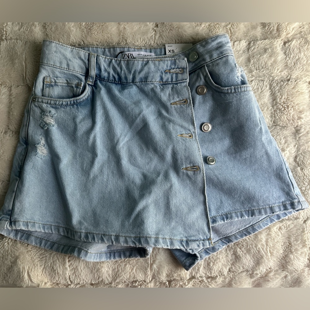 Zara Asymmetrical Jean Denim Skort